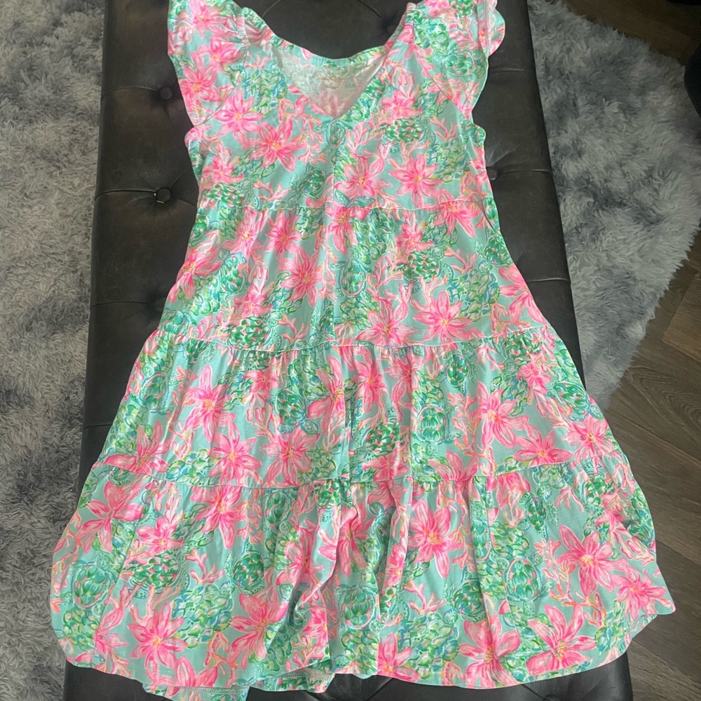 Lilly Pulitzer Pink and Green Floral Dress